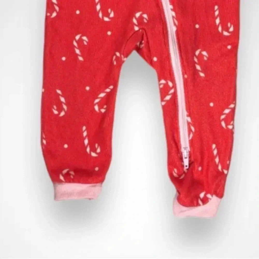 4/$20 Joe Fresh Snug Fit Candy Cane Sleeper - Picture 3 of 5